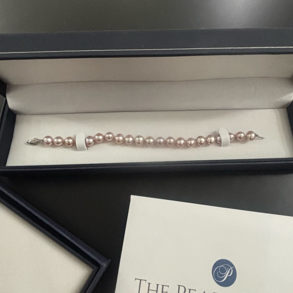 SET (2) The Pearl Source AAA Quality Pink Pearl Necklace and Bracelet Set New - Picture 3 of 11